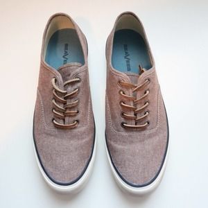 SeaVees Men's Sz 13 Legend Chambray Brown Leather Lace Up Sneakers